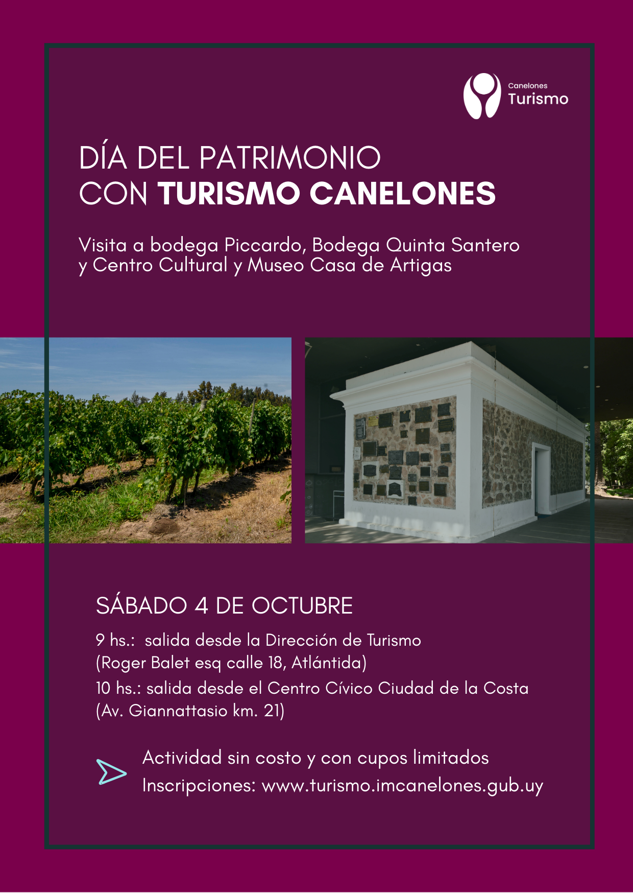Día del Patrimonio con Turismo Canelones en bodegas y museo