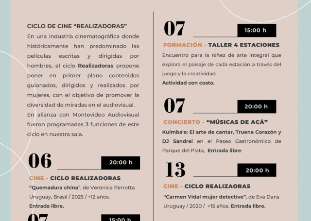 Marzo en el Centro Cultural Parque del Plata