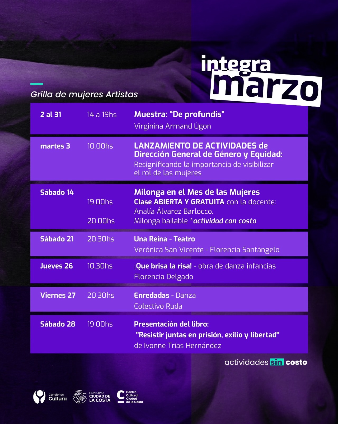 Marzo en el Centro Cultural Ciudad de la Costa