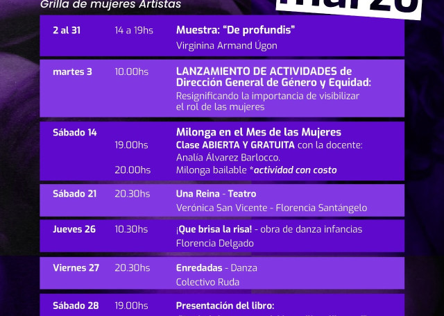 Marzo en el Centro Cultural Ciudad de la Costa